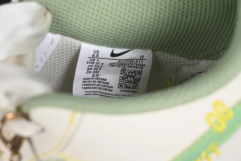 All categories Nk Air Force 1 Air Force series Nk Air Force 1 Low Air Force low-top Nike Air Force 1'07 Low "Jade Pearl Canvas" Hand-painted graffiti Green Pearl Painting Air Force 1 low-top casual sneakers FJ7740-111